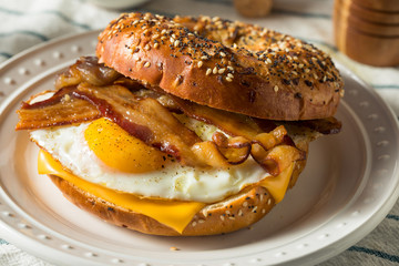 Homemade Fried Egg Bagel Sandwich
