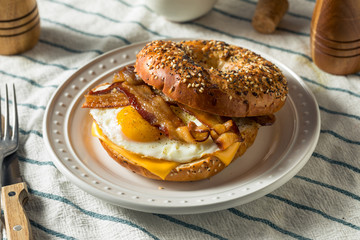 Homemade Fried Egg Bagel Sandwich