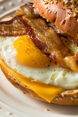 Homemade Fried Egg Bagel Sandwich