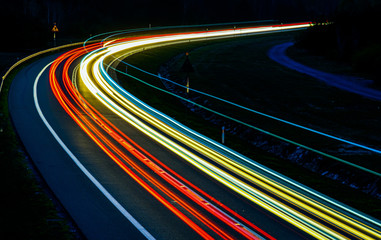 lights of cars with night