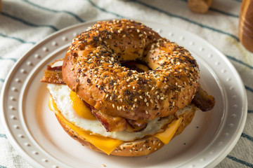 Homemade Fried Egg Bagel Sandwich