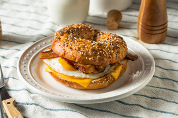 Homemade Fried Egg Bagel Sandwich