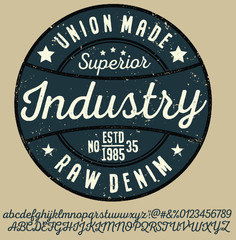 Hand drawn typeface set. Brush painted characters: lowercase and uppercase.Typography alphabet for your designs: logo, typeface, card, wedding invitation.Vector Illustration.