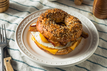 Homemade Fried Egg Bagel Sandwich