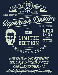 Hand drawn typeface set. Brush painted characters: lowercase and uppercase.Typography alphabet for your designs: logo, typeface, card, wedding invitation.Vector Illustration.