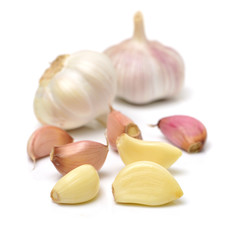 fresh garlic isolated on white background 
