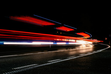 lights of cars with night