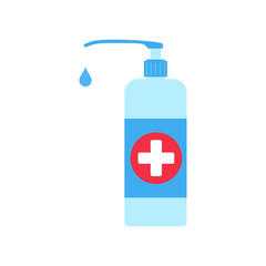 Liquid antiseptic icon. Vector illustration on withe background. Isolated.