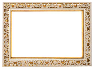 Golden frame. Selected object on a white background