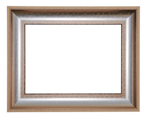 Fototapeta premium Silver frame. Selected object on a white background.