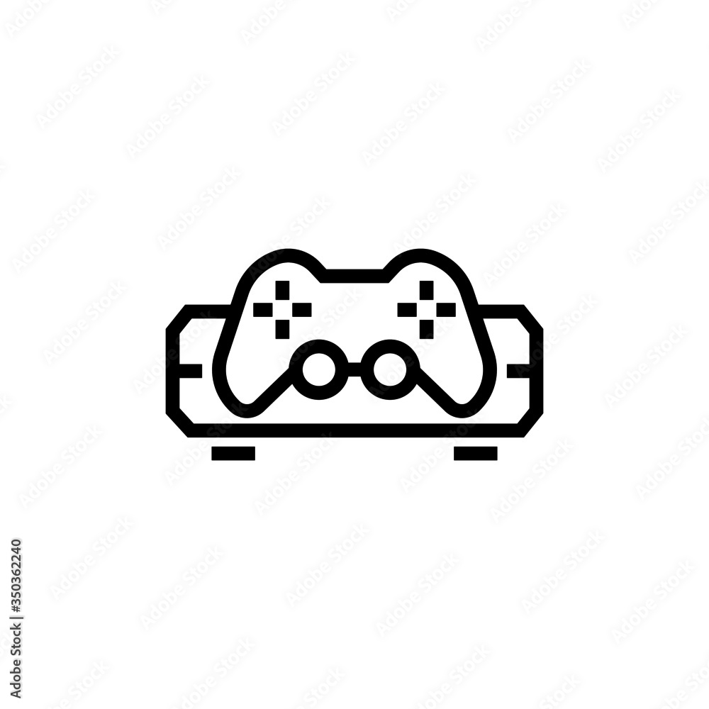 Poster console vector icon in outline, linear style isolated on white background