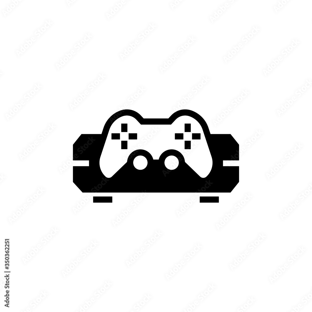 Poster console vector icon in black flat shape design isolated on white background