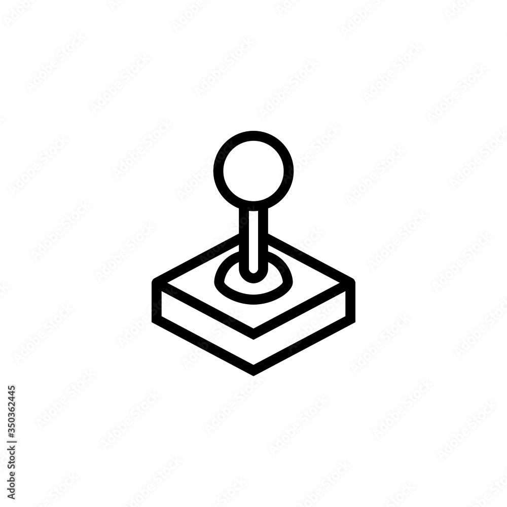 Poster joystick vector icon in outline, linear style isolated on white background