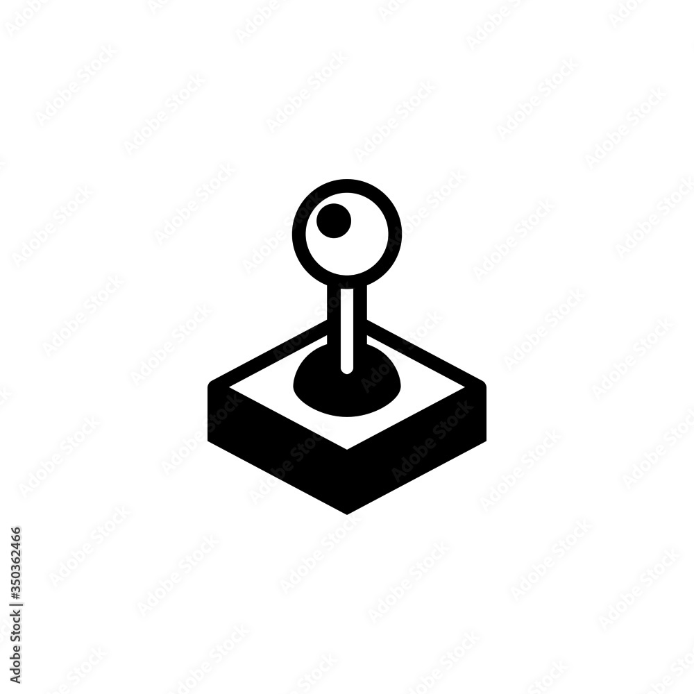 Poster joystick vector icon in black flat shape design isolated on white background