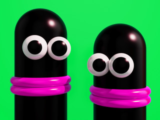 Geometric shapes on a plain background. 3D Rendering