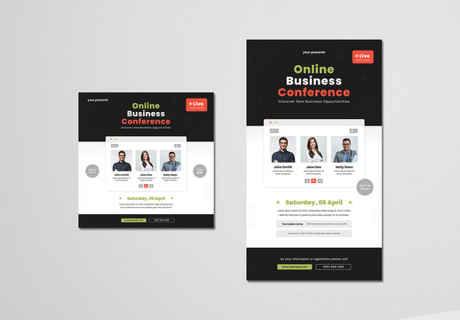 Online Business Conference Social Media Layouts