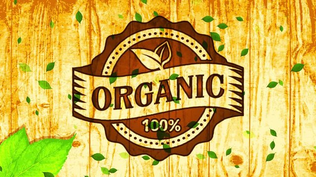 100 percent vital pure nutrient symbol touched on intelligent wood surface supporting local farming production