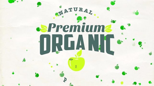 nutrient market announcement for fancy natural healthful products with filth mark on bio cardboard texture