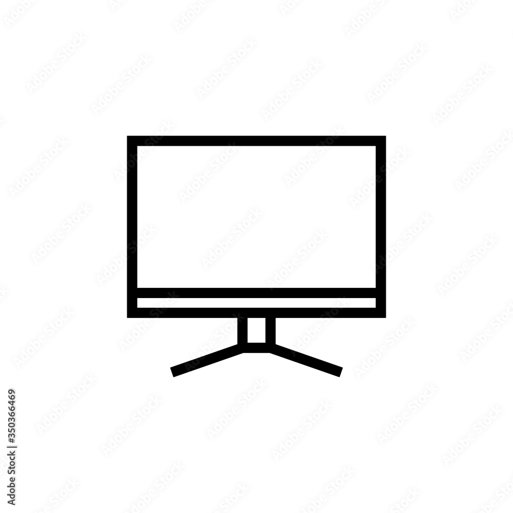 Poster lcd vector icon in outline, linear style isolated on white background