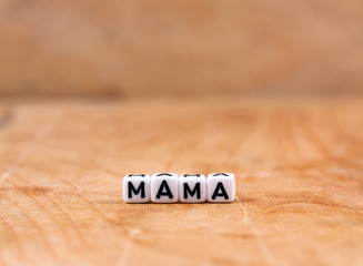 cube words on the wooden table