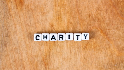 Obraz premium cube words on the wooden table