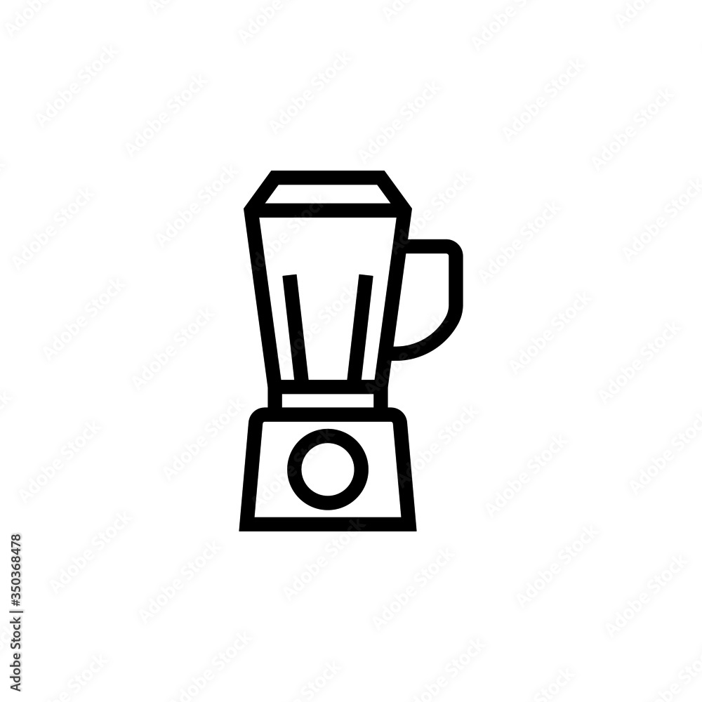 Poster food processor vector icon in lineout, linear style isolated on white background