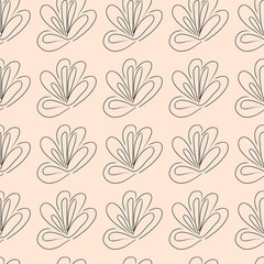Vector seamless pattern unusual floral background. Beautiful continuous illustration. Hand drawn abstract art modern