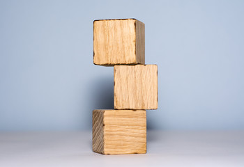 wooden blocks isolated on white background