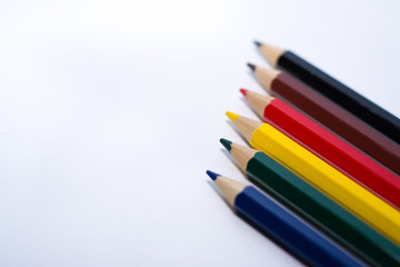 Fototapeta premium colored pencils isolated on white background