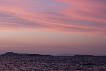 Fototapeta premium Dramatic sunset landscape at Urla, Izmir, Turkey.