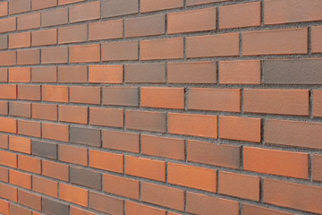 Brick wall. Orange brick. Horizontal placing.