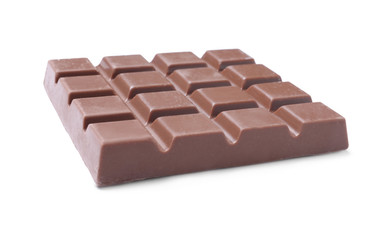 Delicious milk chocolate bar isolated on white