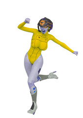 super cyborg girl comic running