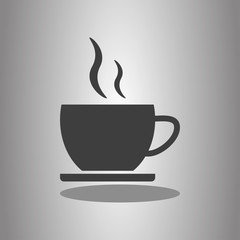 Cup simple icon vector with shadow. Flat desing