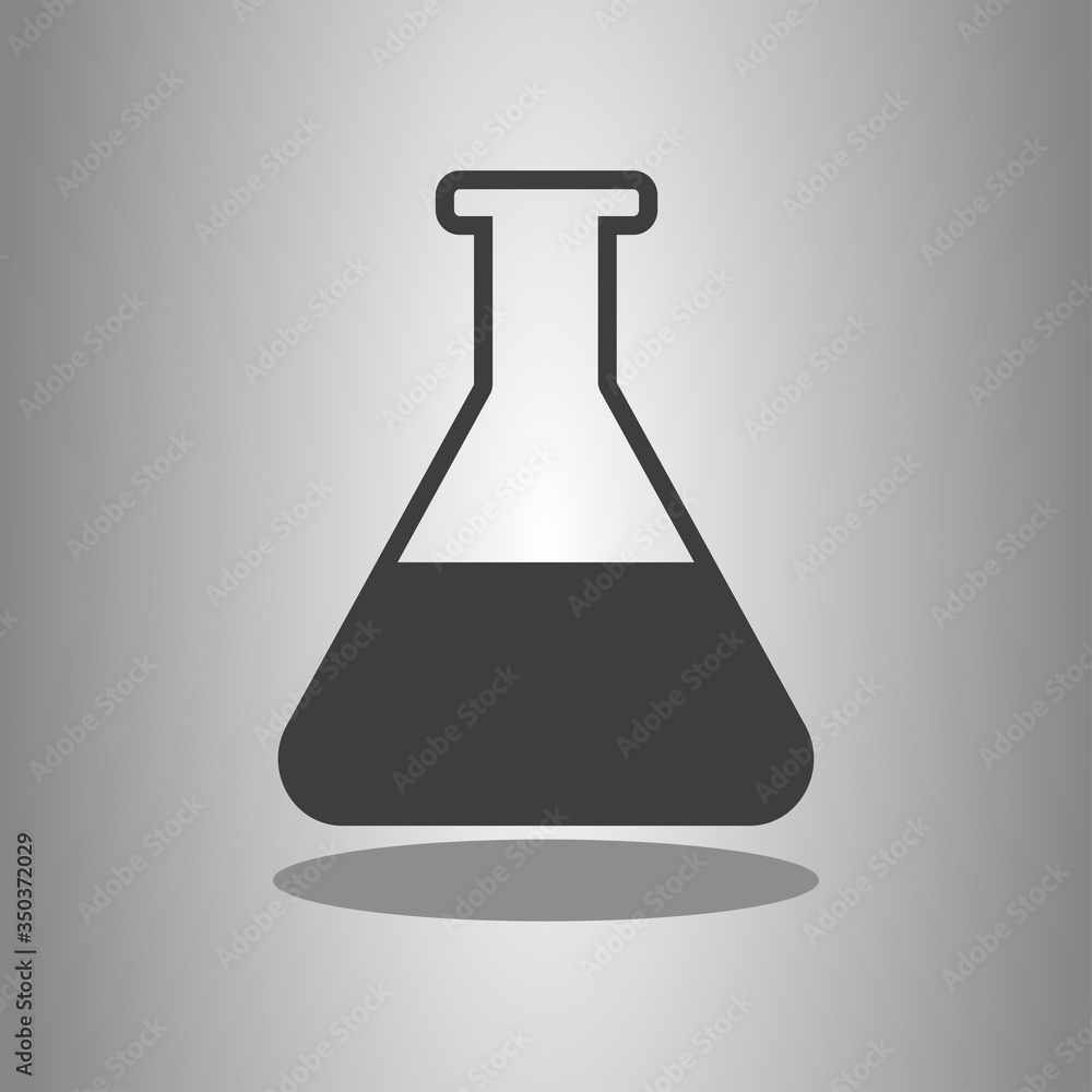 Poster flask simple icon vector with shadow. flat desing