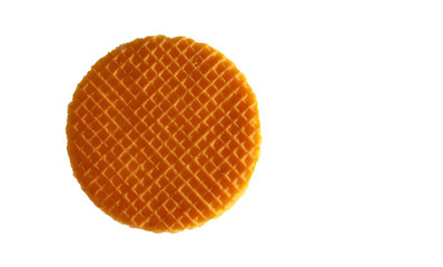 Round waffle isolated on a white background