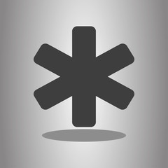 Obraz premium Medical symbol simple icon vector with shadow. Flat desing