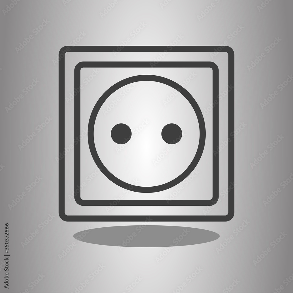 Aufkleber power socket simple icon vector with shadow. flat desing