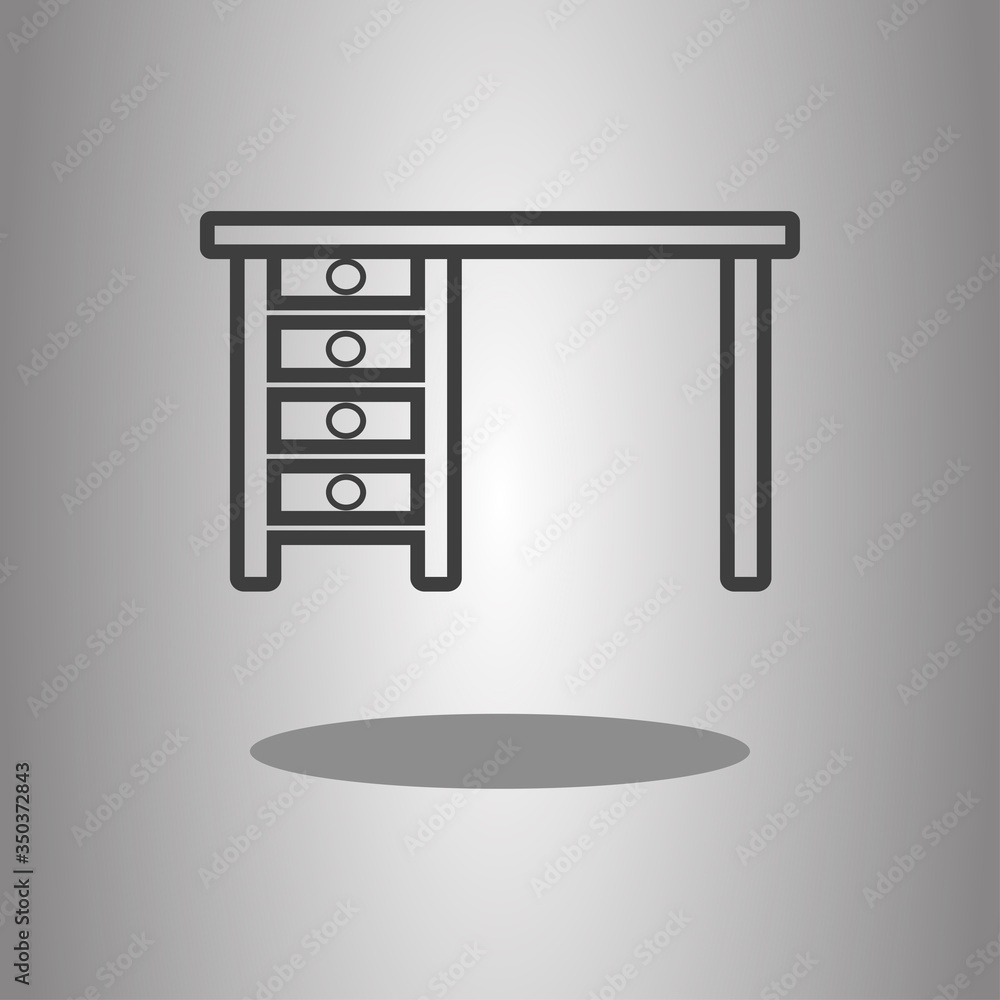 Aufkleber table simple icon vector with shadow. flat desing