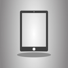 Tablet simple icon vector with shadow. Flat desing