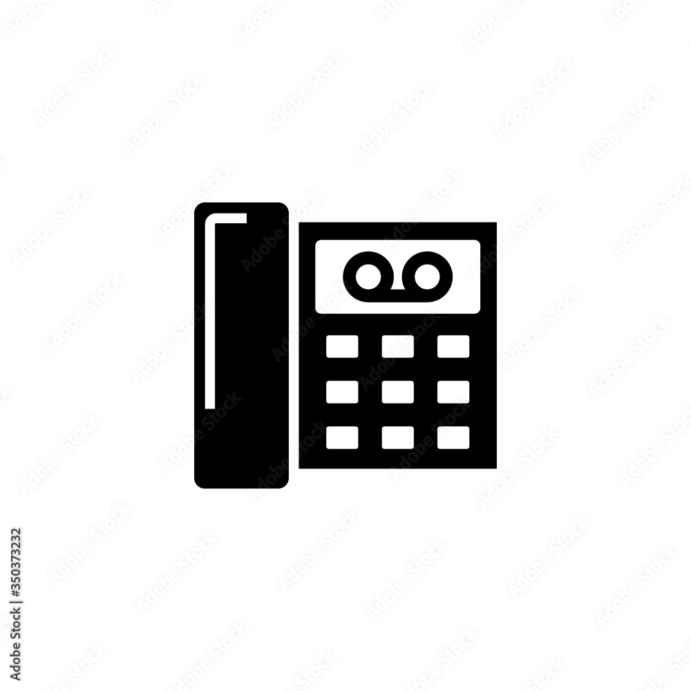 Poster answering machine vector icon in black solid flat design icon isolated on white background