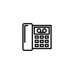 Answering machine vector icon in linear, outline icon isolated on white background