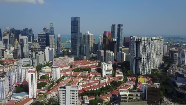 Singapore aerial view of buildings from drone 08