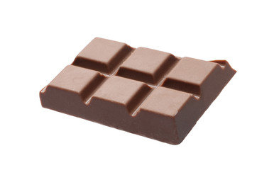 Piece of delicious milk chocolate isolated on white