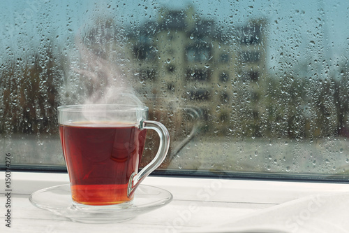 Cup Of Hot Drink Near Window On Rainy Day Wall Mural Wallpaper Murals New Africa Cup Of Hot Drink Near Window On Rainy Day Wall Mural Wallpaper Murals New Africa