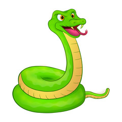 Fototapeta premium green snake cartoon