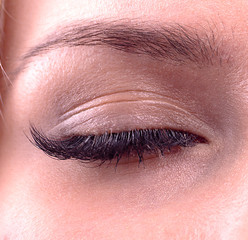 close up of a female eye 