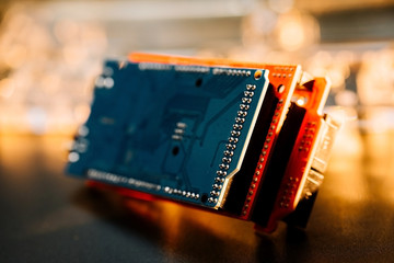 Parts for assembly cnc machine. arduino board for controlling the machine.