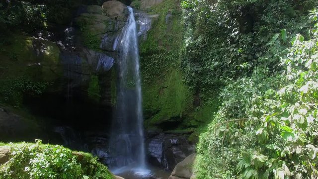 Jungle Waterfall at Gandoca Manzanillo National Wildlife Refuge. Bribri Costa Rica Drone Video