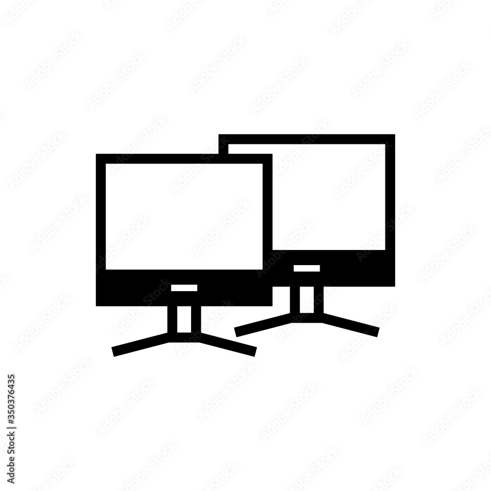 Aufkleber computers vector icon in black solid flat design icon isolated on white background